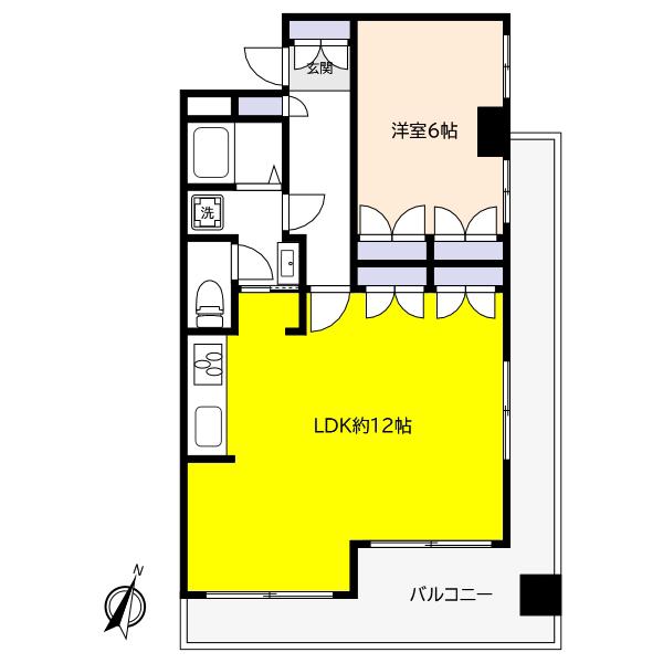 レックスアシヤ(1LDK/3階)の間取り写真