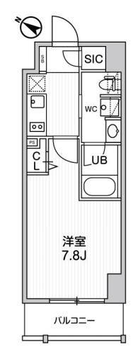 ステージグランデ日本橋人形町(1K/8階)の間取り写真