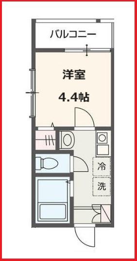 メルディア東向島I(1K/2階)の間取り写真