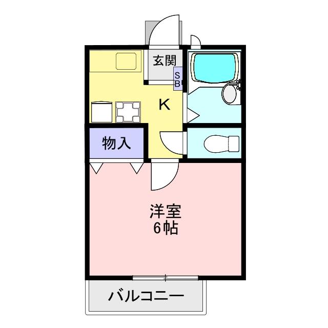 ソレアードパルク(1K/1階)の間取り写真