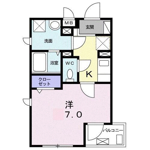 Y・S・O(1K/2階)の間取り写真