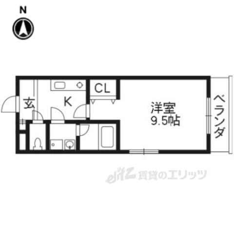 グランレブリー壬生(1K/4階)の間取り写真