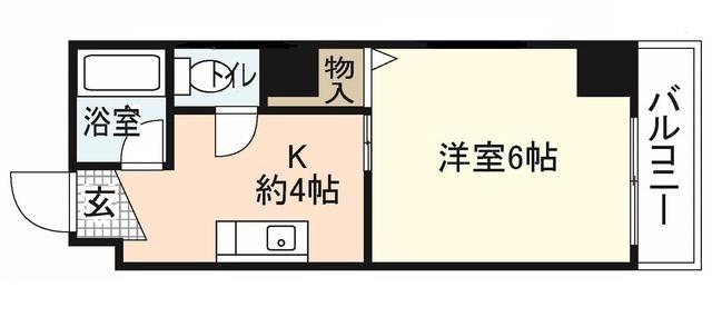今田ビル楠木(1K/5階)の間取り写真