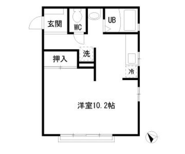 ドエル明治(ワンルーム/1階)の間取り写真