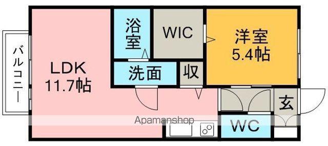 ハーモニータウンC(1LDK/2階)の間取り写真