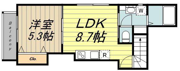 サンルミエール(1LDK/2階)の間取り写真