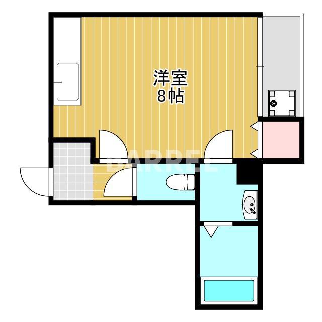 サンハイムII(1K/4階)の間取り写真