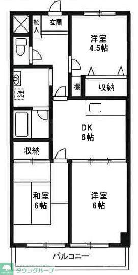 ペレンゼ原(3DK/5階)の間取り写真