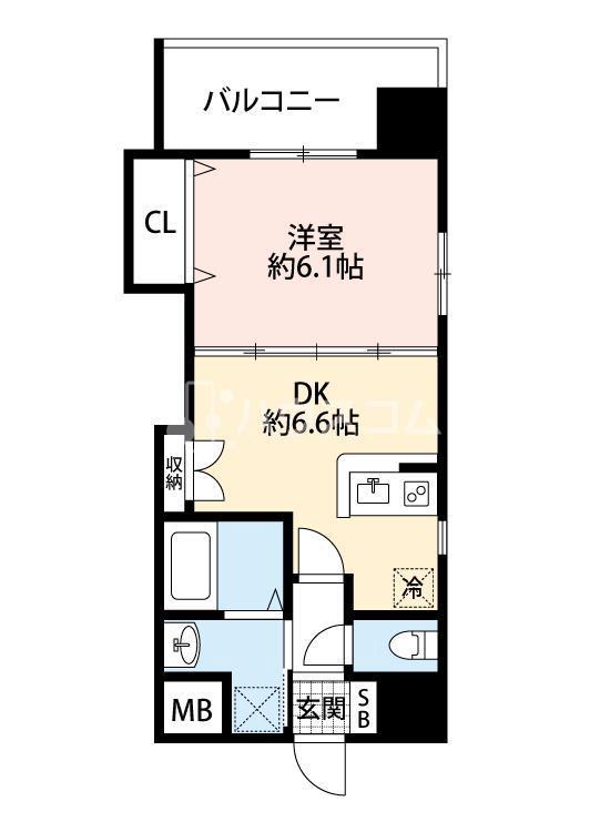 LUXE大正(1DK/7階)の間取り写真