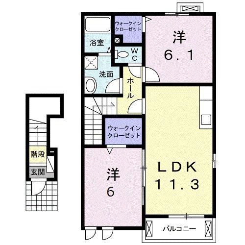 セサーラ(2LDK/2階)の間取り写真