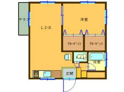 ファミールM(1LDK/4階)の間取り写真