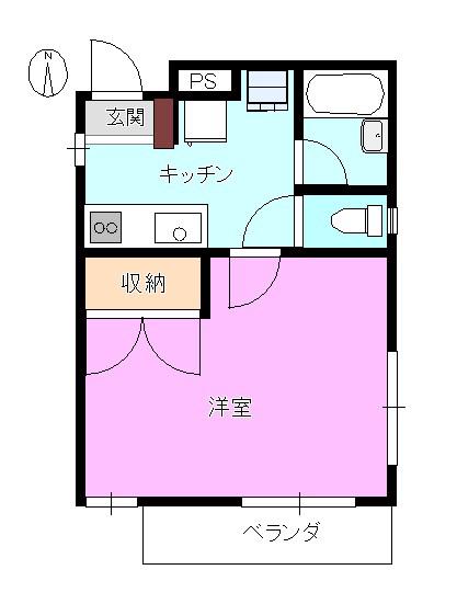 本町セブンマンション(1K/2階)の間取り写真