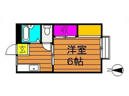 コーポ吉備路A棟(1K/2階)の間取り写真