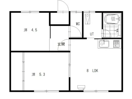 シナジハイツ(2DK/1階)の間取り写真