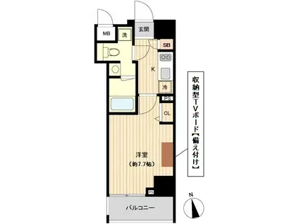 オーキッドレジデンス上野(1K/7階)の間取り写真