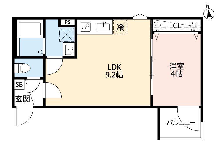 CRASTINE南流山II(1LDK/2階)の間取り写真