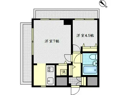 ライオンズマンション川崎第11(2K/8階)の間取り写真