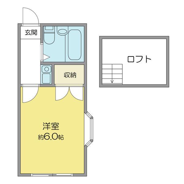 ヴィラ大森(1K/1階)の間取り写真