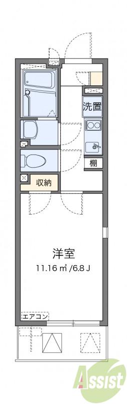 レオネクストBLOOM(1K/2階)の間取り写真