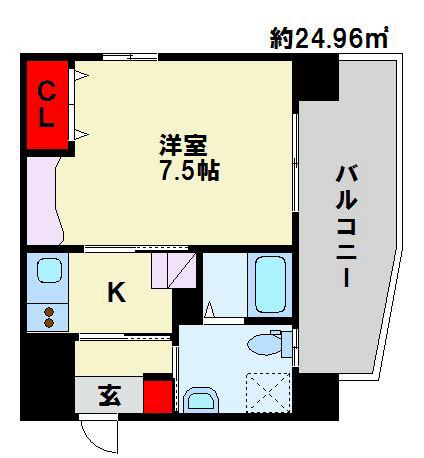 古船場タカヤコーポレーションビル(ワンルーム/4階)の間取り写真