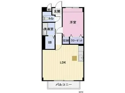 ハイツフラワーガーデンソルボンヌ(1LDK/1階)の間取り写真