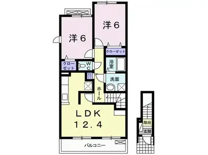 アークス西浜(2LDK/2階)の間取り写真