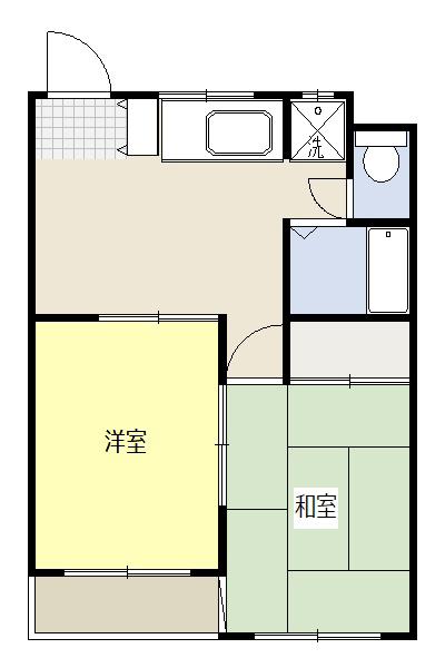 メゾン御茶山(2DK/1階)の間取り写真