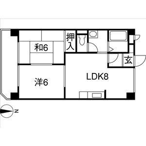 アモール高針(2LDK/3階)の間取り写真