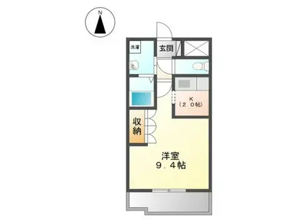 ライスポート富士(1K/1階)の間取り写真