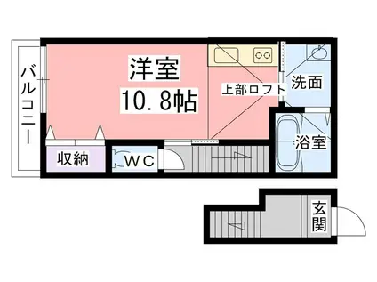 ラ・テラス和泉府中(ワンルーム/2階)の間取り写真
