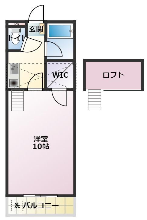 セザンヌ新栄2(1K/2階)の間取り写真