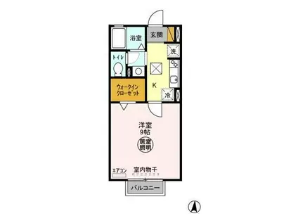 JR常磐線 内原駅 徒歩13分 2階建 築22年(1K/1階)の間取り写真