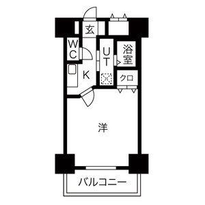 ABCサクラガーデン(1K/9階)の間取り写真