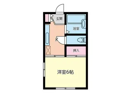 グランドールクサナギA(1K/1階)の間取り写真