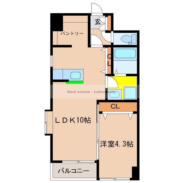 エスエルハイツ吉村(1LDK/1階)の間取り写真