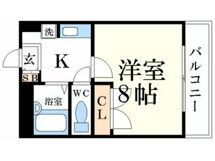 リッチウォーク市役所前(1K/1階)の間取り写真