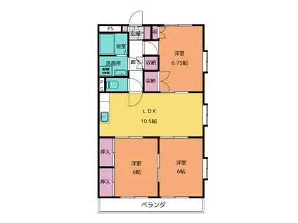 エスポワールMII(3LDK/1階)の間取り写真