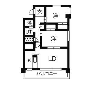 ロゼ・ロワール(2LDK/4階)の間取り写真