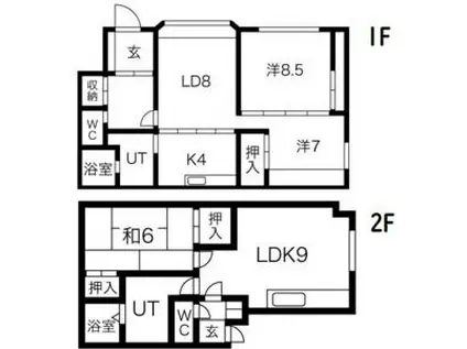 長谷川ハイツ(3LDK/1階)の間取り写真