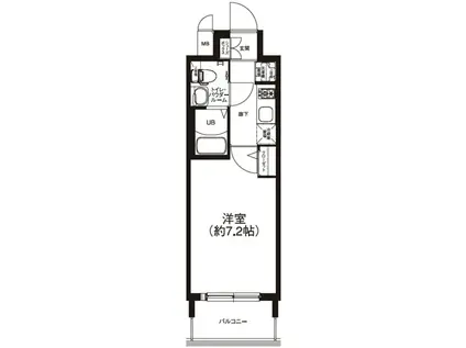 エグゼ大阪DOME CITYグレイス(1K/15階)の間取り写真