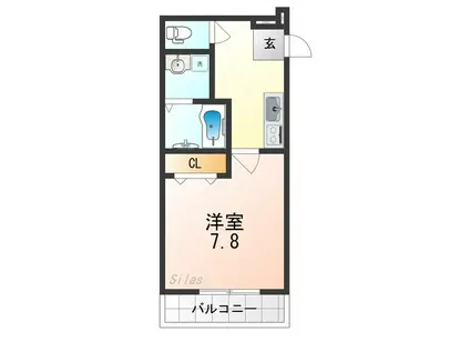 フジパレス加美駅南III番館(1K/1階)の間取り写真