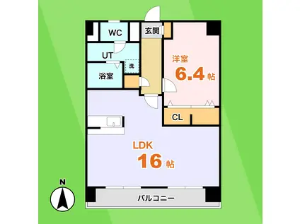 サンビーム八代(1LDK/1階)の間取り写真