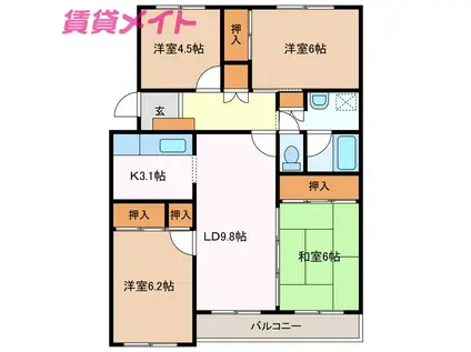 メゾン丸之内(4LDK/1階)の間取り写真