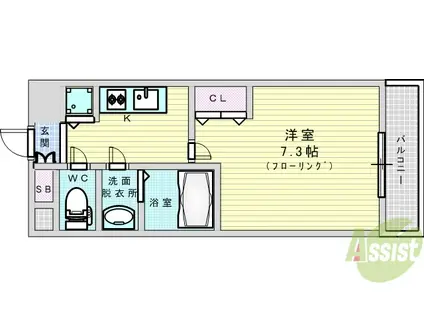 S-RESIDENCE新大阪駅前(1K/9階)の間取り写真