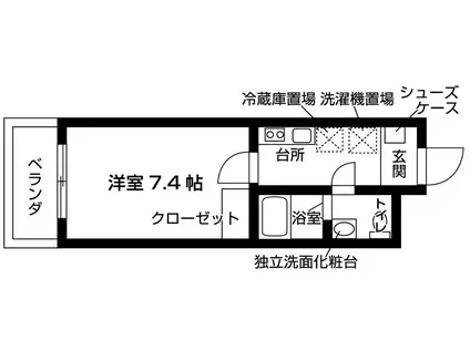 エクレール船橋日大前(1K/1階)の間取り写真