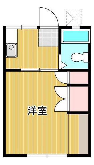 安田コーポ Ⅱ棟(1K/2階)の間取り写真