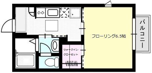 プレシャスコートA棟(1K/2階)の間取り写真
