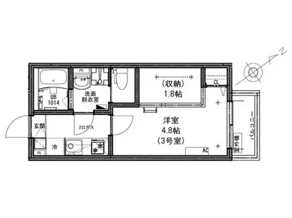 KEIAI RESIDENCE 北越谷III(1K/3階)の間取り写真