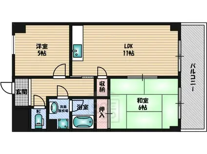 ローゼンガルテン(2LDK/5階)の間取り写真