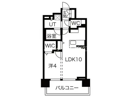 デュオヴェール札幌北大前(1LDK/11階)の間取り写真